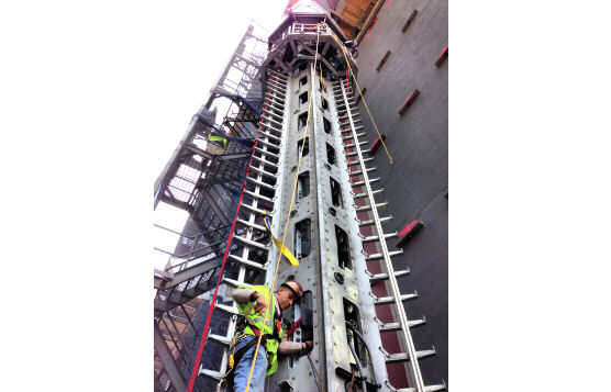 Vertical Rigid Fixed-Track Lifeline With 408-Foot Ladder