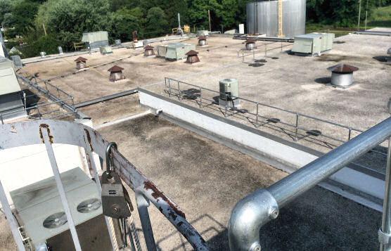 Multi-Level Roof-Edge Fall Protection Railing Installation For Major Defense Contractor