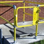 Powder-Coated Yellow Industrial Self-Closing Safety Gate