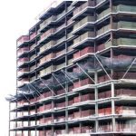 Debris Netting Installation On New Building Construction