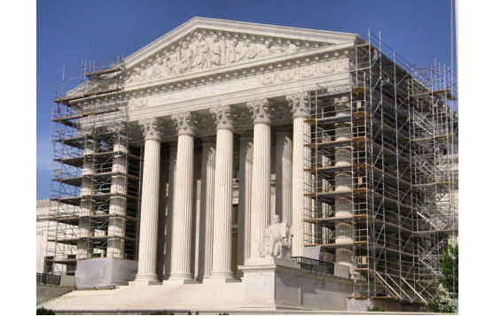 Debris Retention Barrier During U.S. Supreme Court Building Restoration