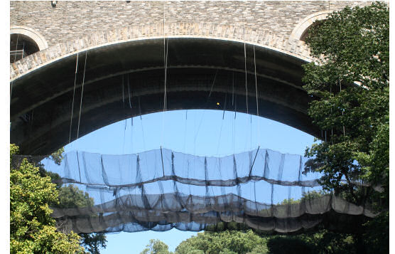 Custom-Fabricated Netting Brackets and Cabling With Suspended Outrigger Arms, Henry Avenue Bridge, Philadelphia, PA