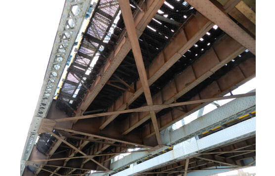 Safety Netting For Rail Workers During Track Replacement on Harlem River Lift Bridge, Bronx, NY Safety Netting For Rail Workers During Track Replacement on Harlem River Lift Bridge, Bronx, NY
