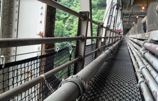 Debris Nets Installation During Water Pipe Replacement On George Washington Bridge, Ft. Lee, NJ