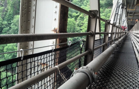 Temporary Fall Protection Installation During Water Pipe Replacement on George Washington Bridge, Ft. Lee, NJ