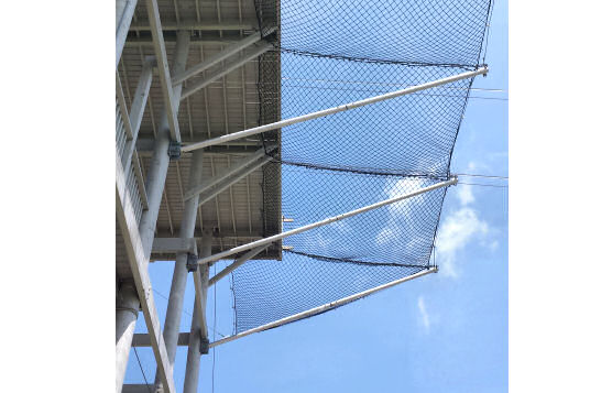 Netting Installation With Custom Attachment Bracket To Support Poles, Zipline Adventures, Myrtle Beach, SC