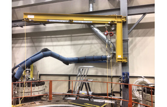 Swing Arms and Jib Arms For Semi-Circular Fall Arrest Protection Above Chemical Vats