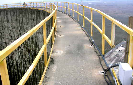 Horizontal Lifelines Atop Cooling Tower at Nuclear Power Plant