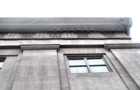 Protective Debris Netting Over Cornices and Parapets, Prince Hall Masonic Lodge, Washington, D.C.