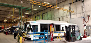 Horizontal Fixed Track Lifeline For Fall Protection in Bus Maintenance Terminal