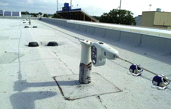 Non-Penetrating Rooftop Lifeline System With Large Base Plate, Newark, DE