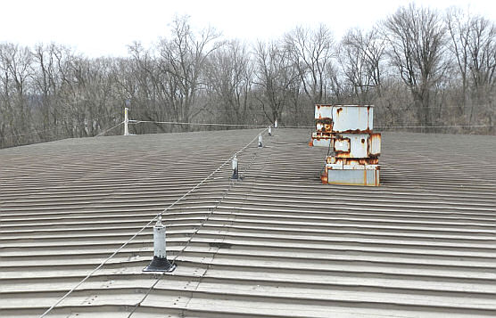 Horizontal Lifeline on Rooftop With Stainless Steel Components For Harsh Weather, Energy Company, Bainbridge, PA Horizontal Lifeline on Rooftop With Stainless Steel Components For Harsh Weather, Energy Company, Bainbridge, PA