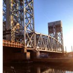 Railroad Bridge Netting Installation Combined With Horizontal Personnel Netting