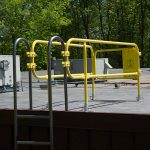 Safety Gates and Guardrail at Top of Fixed Ladder To Roof Access