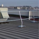 Standing seam guardrails allow for install of safety railing on traditional roofs with seams