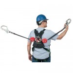 Twin Personal Fall Limiter Attached To Back of Safety Harness